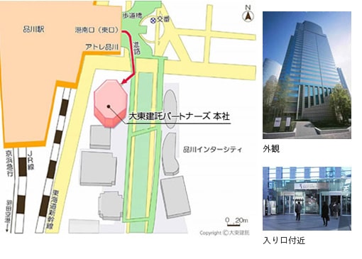 大東建託パートナーズ本社への地図